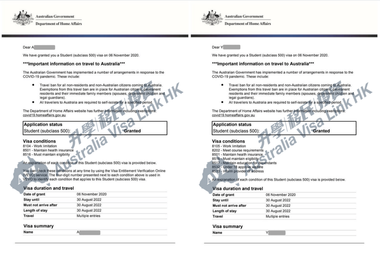 澳洲移民成功案例: 兩位客戶順利獲得學生簽證