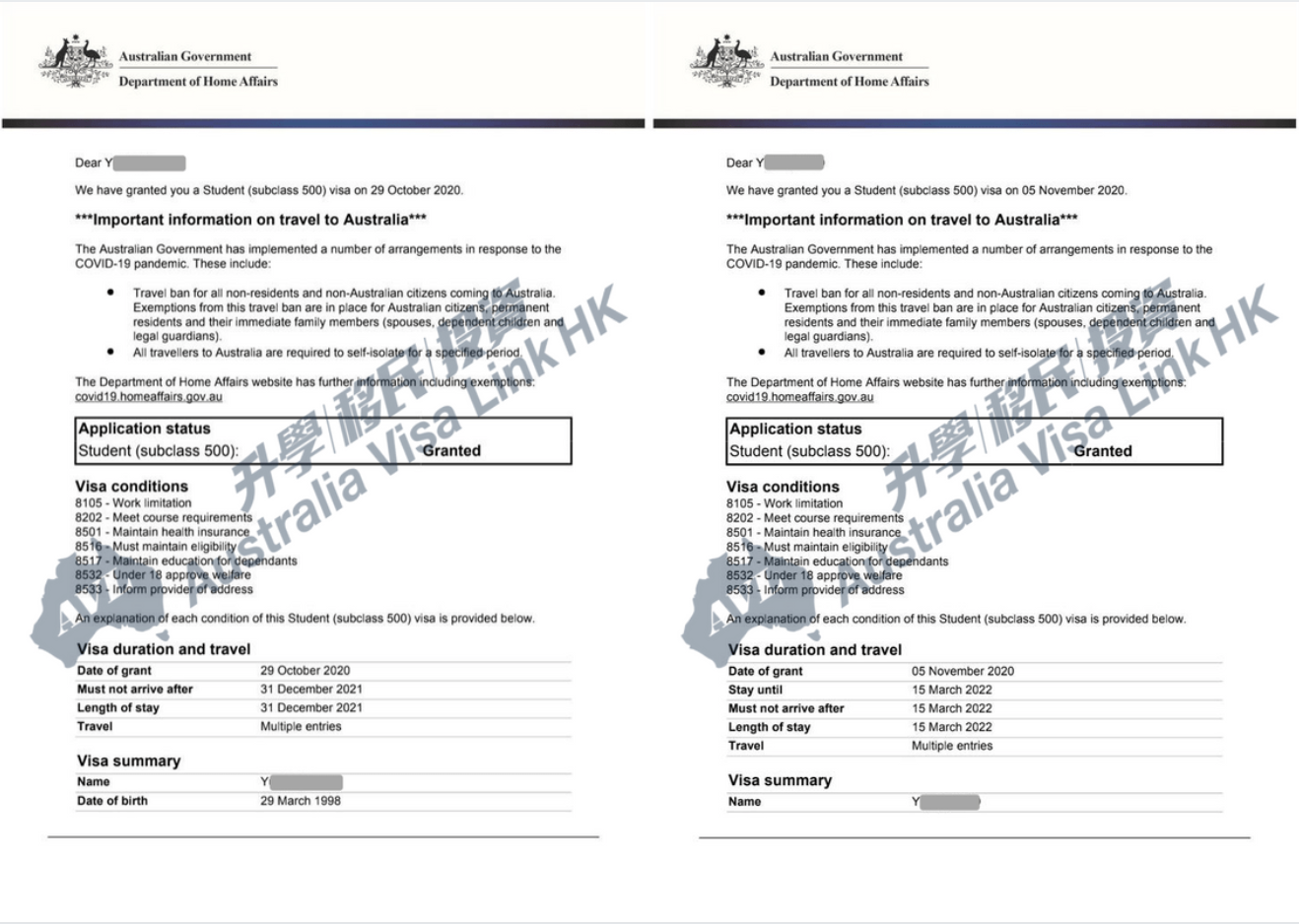 澳洲移民成功案例: 最近獲批的學生簽證